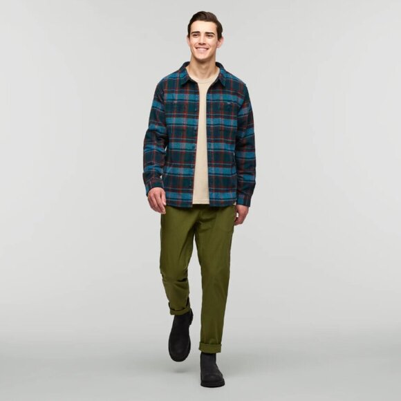 Cotopaxi Men's XL Mero Organic Flannel Shirt Blue Abyss Plaid NWT Heavyweight - Picture 3 of 13